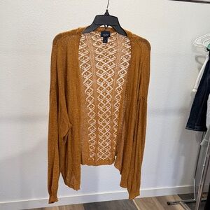 Daytrip Women's Cardigan in Brown with Intricate Knit